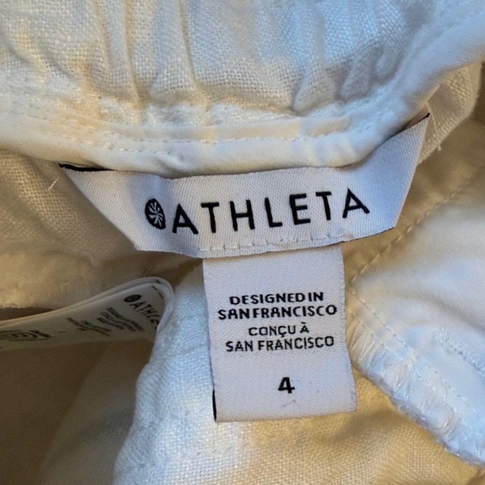 Athleta Cabo White Linen Pull-On Jogger 
Pants Size 4 - Picture 3 of 14